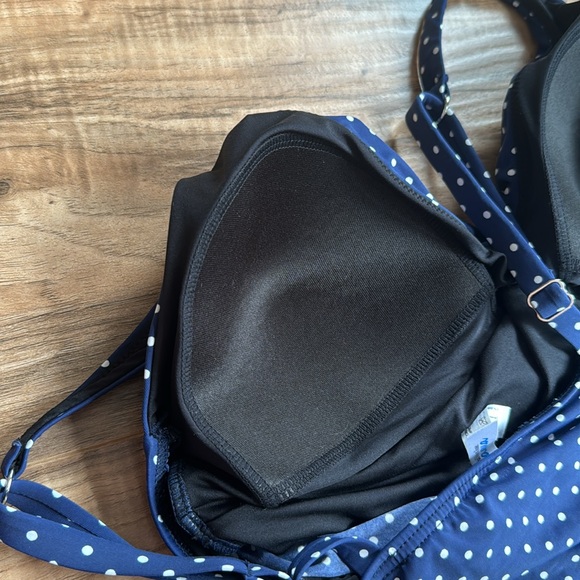 La Vie En Rose | Navy Polka Dot Swim Top - Picture 3 of 4